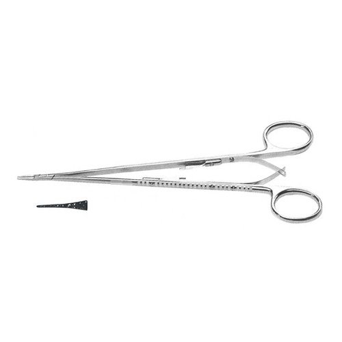 Diethrich Needle Holder, W/ Spring & Ring Handles, Jaw Surfaces Impregnated W/ Fine Tungsten Carbide Dust (Use W/ 6-0, 7-0, 8-0 Suture), 1.0 Mm Jaw, 6" (15.0 Cm)